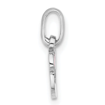 Sterling Silver Rhodium-plated Enameled Panda Charm Pendant