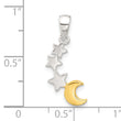 Sterling Silver E-Coat and Gold-tone Star and Moon Pendant
