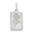 Sterling Silver E-coated Rose Charm