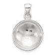 Sterling Silver Polished Textured Domed Flower Pendant