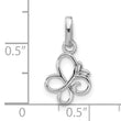 Sterling Silver Rhodium-plated Butterfly Pendant