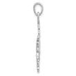 Sterling Silver Rhodium-Plated Polished Leaf Pendant