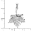 Sterling Silver Rhodium-Plated Polished Leaf Pendant