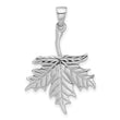 Sterling Silver Rhodium-Plated Polished Leaf Pendant