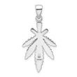 Sterling Silver Rhodium-plated Leaf Pendant