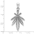Sterling Silver Rhodium-plated Leaf Pendant