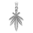 Sterling Silver Rhodium-plated Leaf Pendant