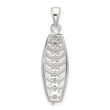 Sterling Silver Polished CZ Leaf Chain Slide