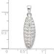 Sterling Silver Polished CZ Leaf Chain Slide