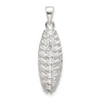 Sterling Silver Polished CZ Leaf Chain Slide