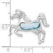 Sterling Silver Rhodium-plated Larimar Horse Chain Slide