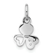 Sterling Silver Rhodium-plated CZ 3 Heart Charm Pendant