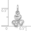 Sterling Silver Rhodium-plated CZ 3 Heart Charm Pendant