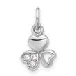 Sterling Silver Rhodium-plated CZ 3 Heart Charm Pendant