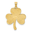 Sterling Silver Polished Gold-tone Glitter Paper Clover Pendant