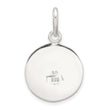 Sterling Silver Polished Enamel Luck with Clover Round Pendant