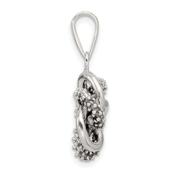 Sterling Silver Antiqued and Polished Love Knot Pendant