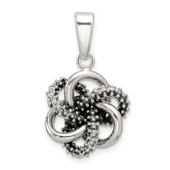 Sterling Silver Antiqued and Polished Love Knot Pendant