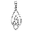 Sterling Silver Rhodium-Plated Polished Celtic Knot Pendant