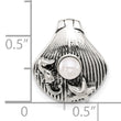 Sterling Silver Polished and Antiqued Synthetic Pearl Seashell Chain Slide