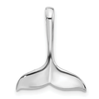 Sterling Silver Rhodium-Plated Polished Whale Tail Chain Side Pendant