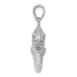 Sterling Silver Rhodium-Plated Polished and Textured 3D Iguana Pendant