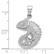 Sterling Silver Rhodium-Plated Polished and Textured 3D Iguana Pendant