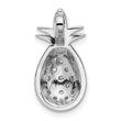 Sterling Silver Rhodium-plated CZ Pineapple Chain Slide Pendant