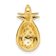 Sterling Silver Gold-tone CZ Pineapple Chain Slide Pendant