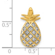 Sterling Silver Gold-tone CZ Pineapple Chain Slide Pendant