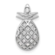 Sterling Silver Rhodium-plated CZ Pineapple Chain Slide Pendant