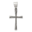 Sterling Silver Antiqued Solid Textured Latin Cross Pendant