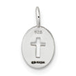 Sterling Silver E-Coating Small Oval Cut-out Cross Charm