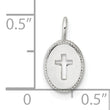 Sterling Silver E-Coating Small Oval Cut-out Cross Charm