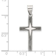 Sterling Silver Antiqued Solid Textured Cross Pendant