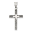 Sterling Silver Antiqued Solid Textured Cross Pendant