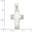Sterling Silver Satin and Polished Cross Pendant