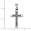 Sterling Silver Antiqued Solid Textured Cross Pendant