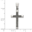 Sterling Silver Antiqued Solid Textured Cross Pendant