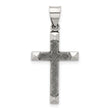 Sterling Silver Antiqued Solid Textured Cross Pendant