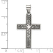 Sterling Silver Antiqued Solid Textured Cross Pendant