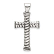 Sterling Silver Polished and Antiqued Cross Pendant