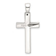 Sterling Silver Polished and Antiqued Greek Key Latin Cross Pendant