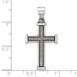Sterling Silver Antiqued Solid Textured Cross Pendant