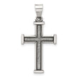 Sterling Silver Antiqued Solid Textured Cross Pendant