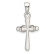 Sterling Silver Polished White Enamel Infinity Cross Pendant