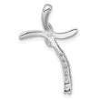 Sterling Silver Rhodium-plated Polished CZ Fancy Cross Chain Slide