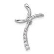 Sterling Silver Rhodium-plated Polished CZ Fancy Cross Chain Slide