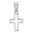 Sterling Silver Rhodium-plated Oxidized Small Cross Pendant