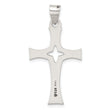 Sterling Silver Antiqued Solid Textured Cut Out Cross Pendant